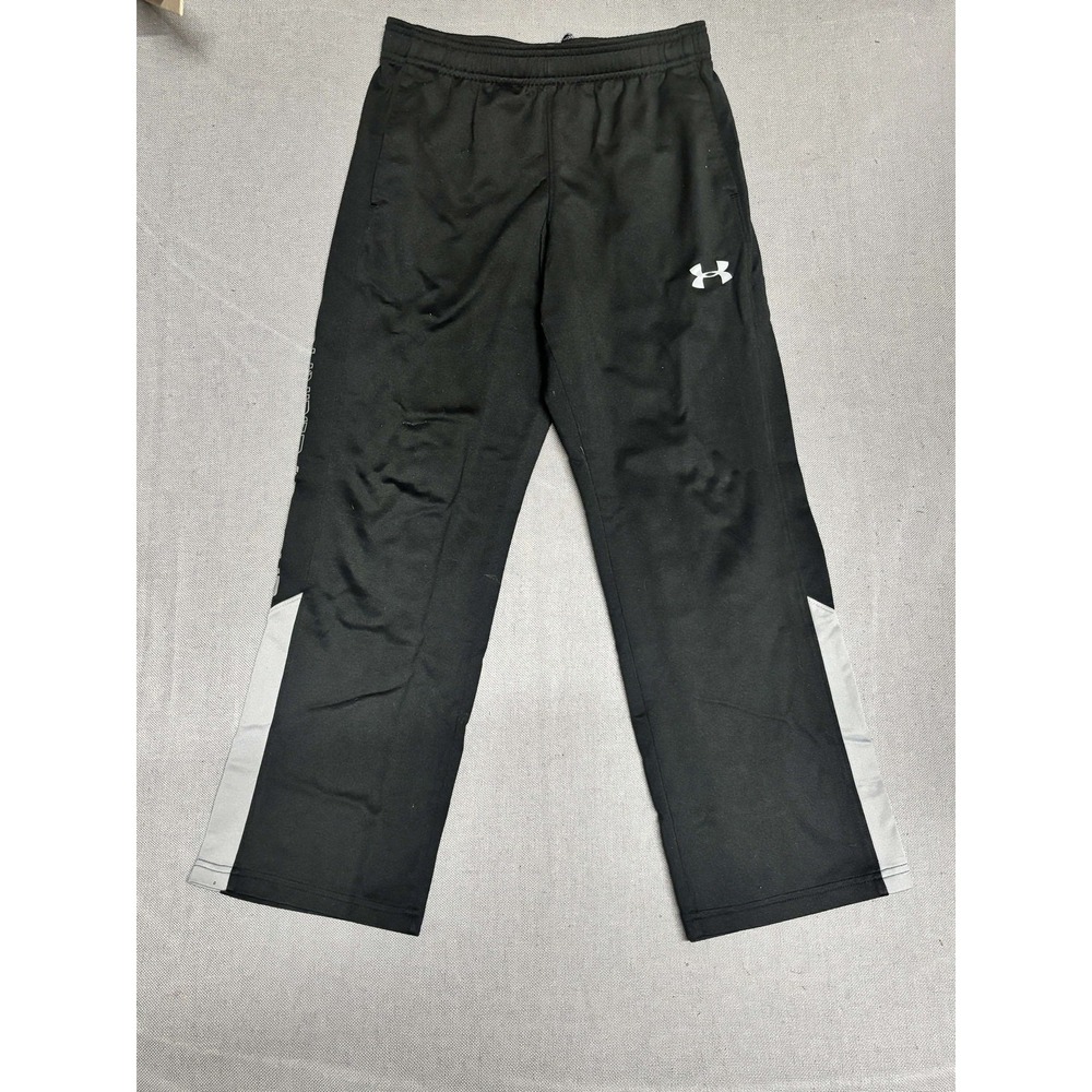 Under Armour Boys Track Pants Black Solid Loose Fit Polyester YMD 1259709-001